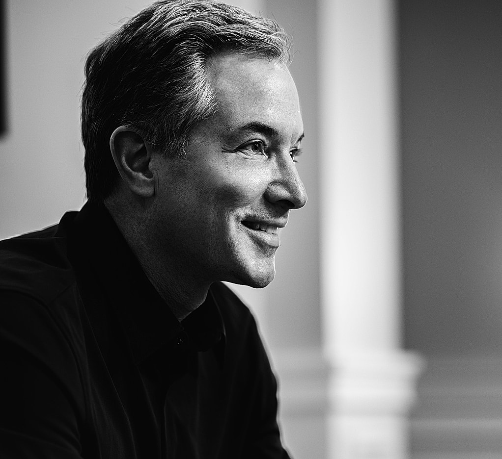 Paramus plastic surgeon in black and white portrait.