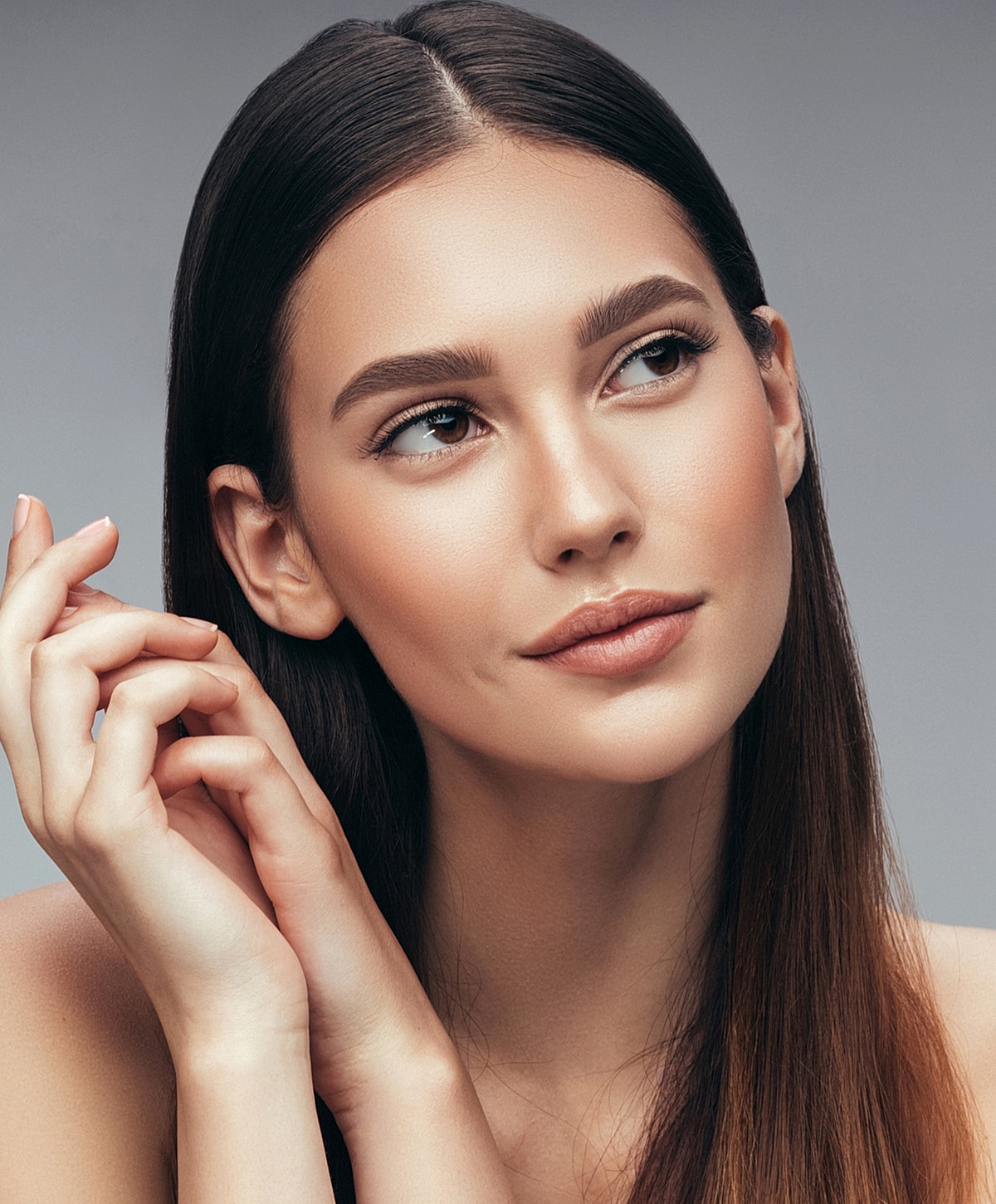 Portrait of a woman with elegant features.