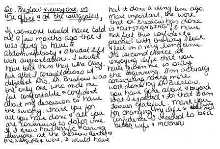 Plastic Surgery Testimonials