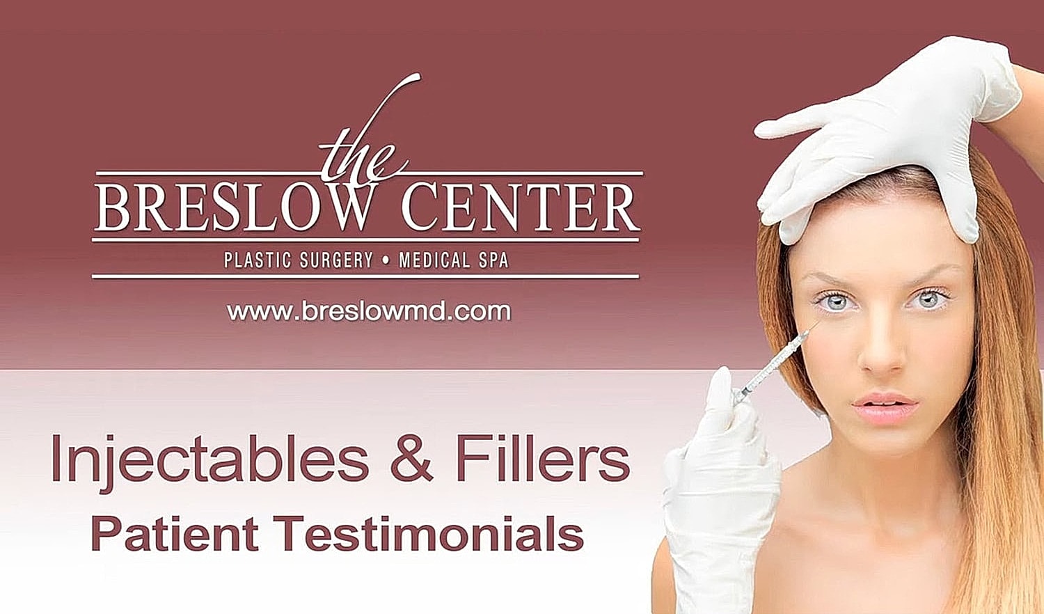 Injectables and fillers patient testimonials advertisement.